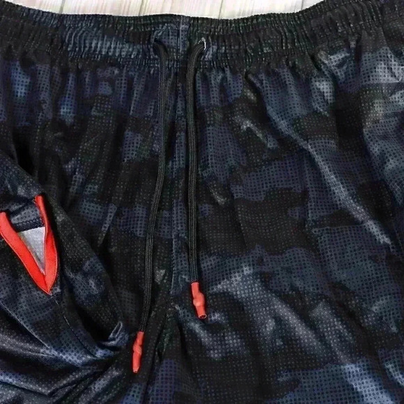 AND1 Size L black/grey camo print basketball shorts workout gym - Picture 10 of 11